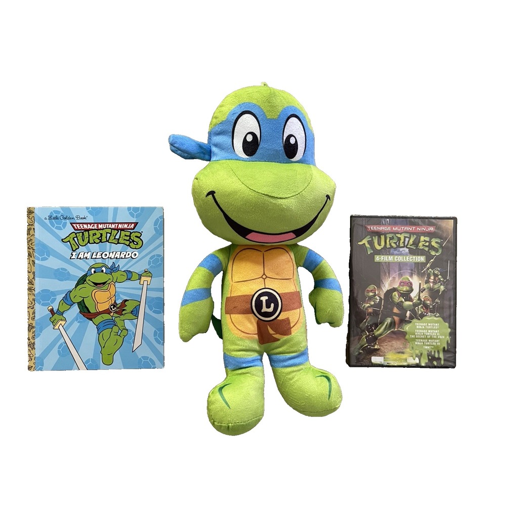 Teenage‎ Mutant Ninja Turtles Lot-4 Film DVD (NEW), Golden Book, Leonardo Plush
